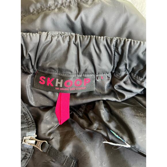 Skhoop women's large down black puffy skirt full side zips winter warm hiking - Picture 3 of 3